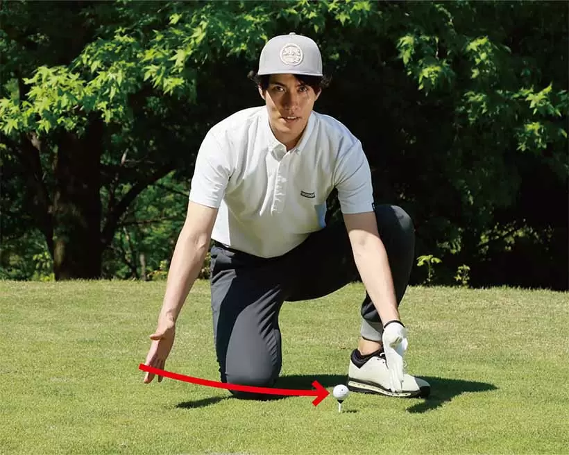 インパクトの手前側のほうが低くて長い軌道のイメージが正解だ。