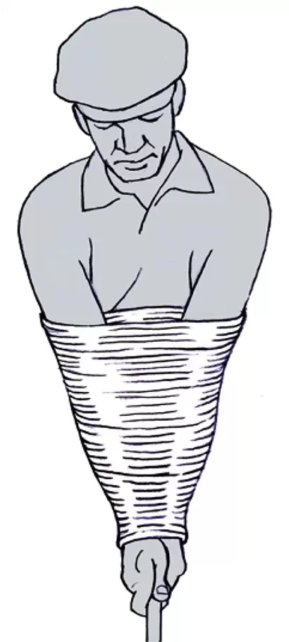 「プレーヤーやローリー・マキロイは、ホーガンが『モダン・ゴルフ』で提唱したようにアドレス時から両ヒジを絞っていますが、ボディターンのエネルギーを効率よくヘッドに伝達しています」