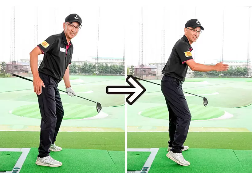 歩くときの動きをイメージすれば足裏の前後の重心移動を感じ取れる。