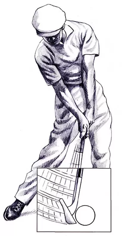 「ホーガンに学んだ陳清波は、ボールに当たる時はわずかにオープン、離れる時にスクエアになるイメージでコントロールされたドローを打っていました。たぐり動作でヘッドをタテ回転させ、タテスピンを強めるのがホー