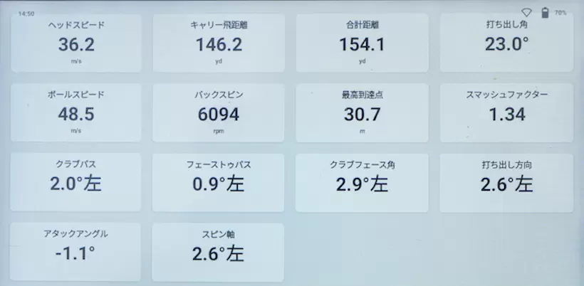 アイアン（#7）／コストコボールの測定結果