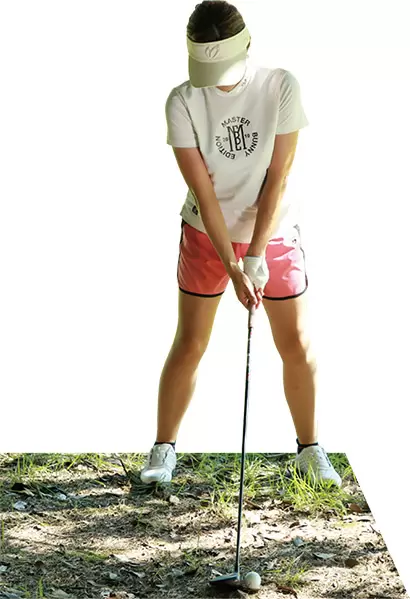 ボールを低く出したいので通常よりもボール1個ぶん右寄りにセット。