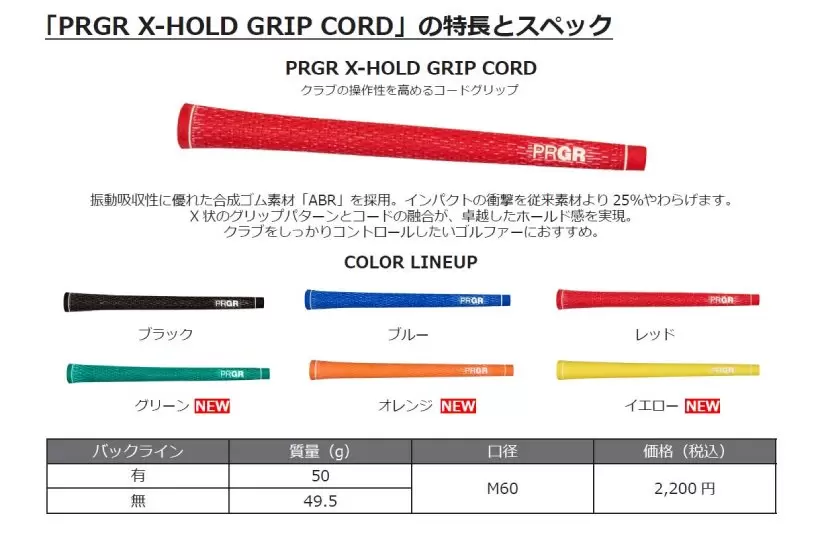 プロギア,PRGR,グリップ