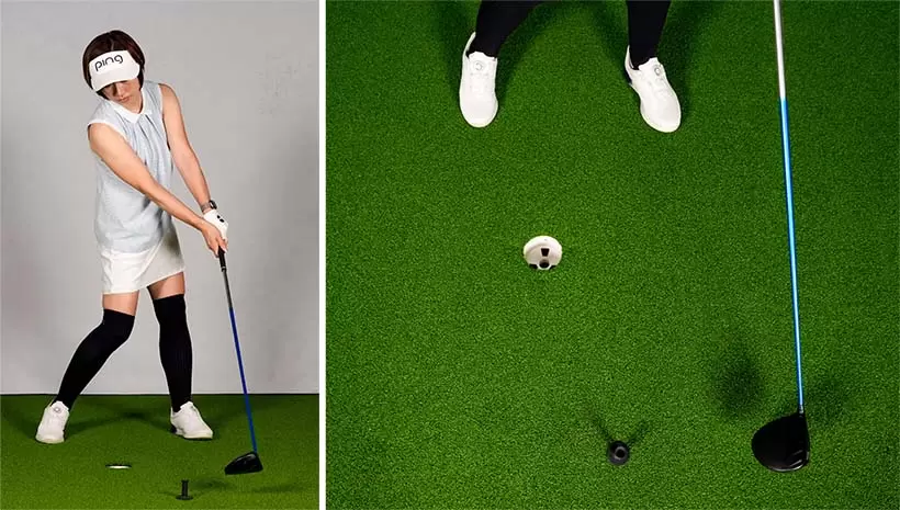 フェースターンを抑えてフェードを打とうとするとスイング軌道に対してフェースが開きすぎてスライスになる。