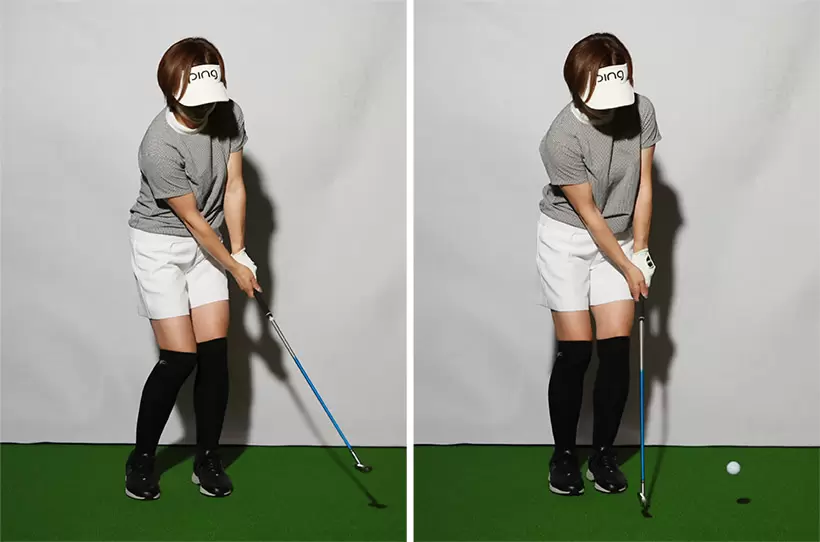 SWでボールを上げて寄せようとするアマチュアが多いが、多くの場合、上げなくても寄せられる状況が多い。