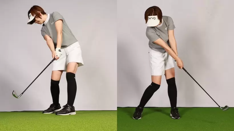 スイングではフォローを低く出すことを心がけよう。