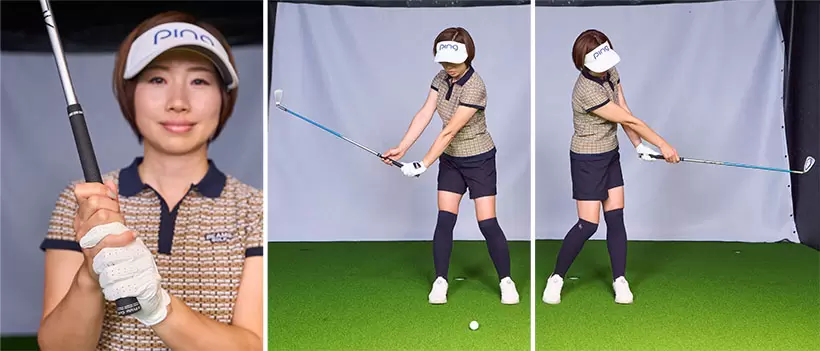 右手の小指と左手の人さし指を絡ませるインターロッキングは、絡ませた部分で握らないことで支点（左手）、力点（右手）の関係が明確になる。