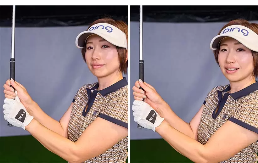 ベースボールグリップとテンフィンガー。ともに親指の負担が軽減されコックがしやすい。動きやすいぶん力が出るので非力なアマチュアにおすすめ。