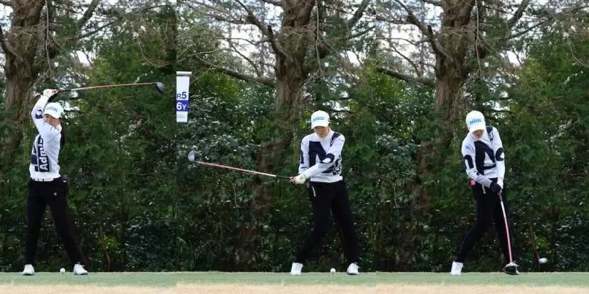 堀琴音,ドライバー,スイング,連続