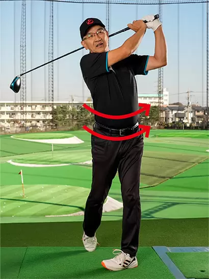 腰の回転スピードが上がり、フィニッシュまで気持ちよく振り抜けるようになる。