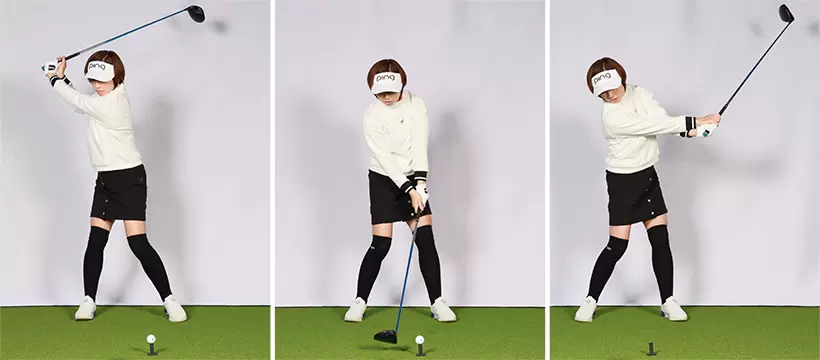 始動からフォロー、あるいはフィニッシュまで両足の裏を地面につけたままスイングするベタ足。軸ブレが防げてインパクトが安定、ミート率がアップする。